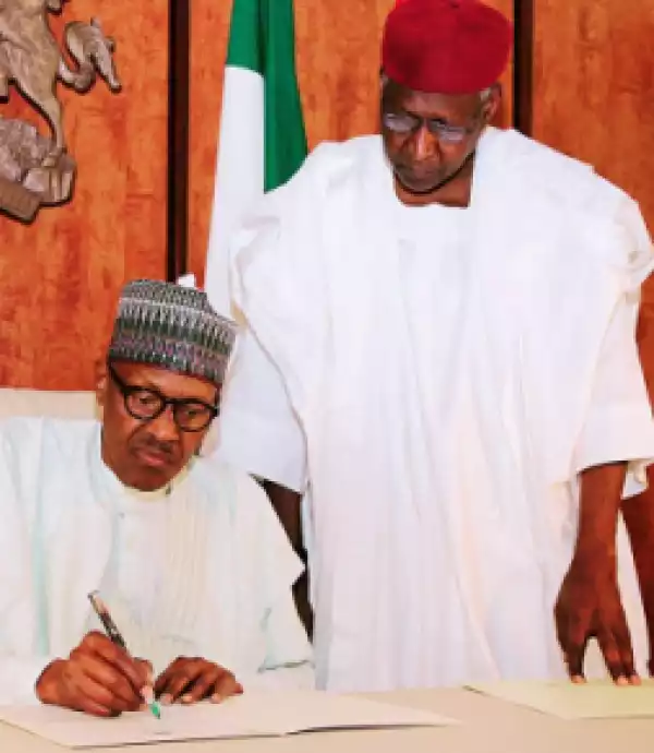 Photos: President Buhari Resumes Work, Writes National Assembly Notifying Them of his Resumption